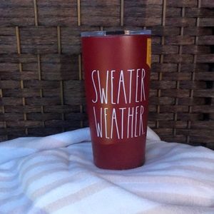 Rae Dunn Maroon SWEATER WEATHER tumbler
